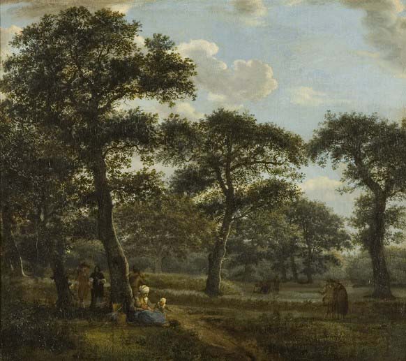 Figures Resting and Promenading in an Oak Forest